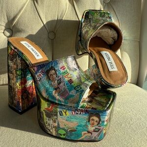 Steve Madden Artistic Print Platform Heels
